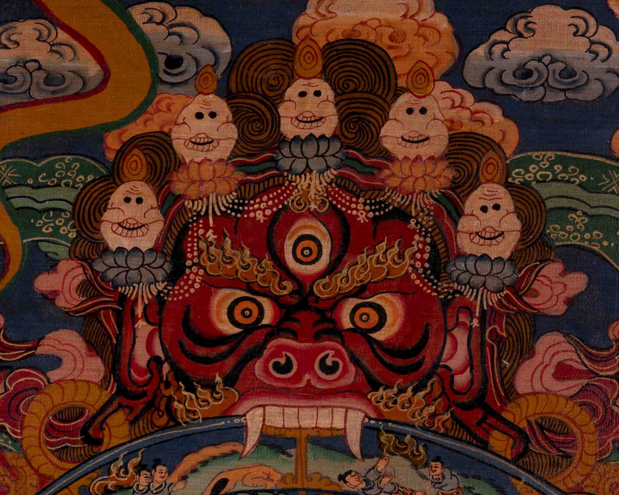 Oil Varnished Bhavachakra Thangka | Religious Buddhist Art | Wall Decors