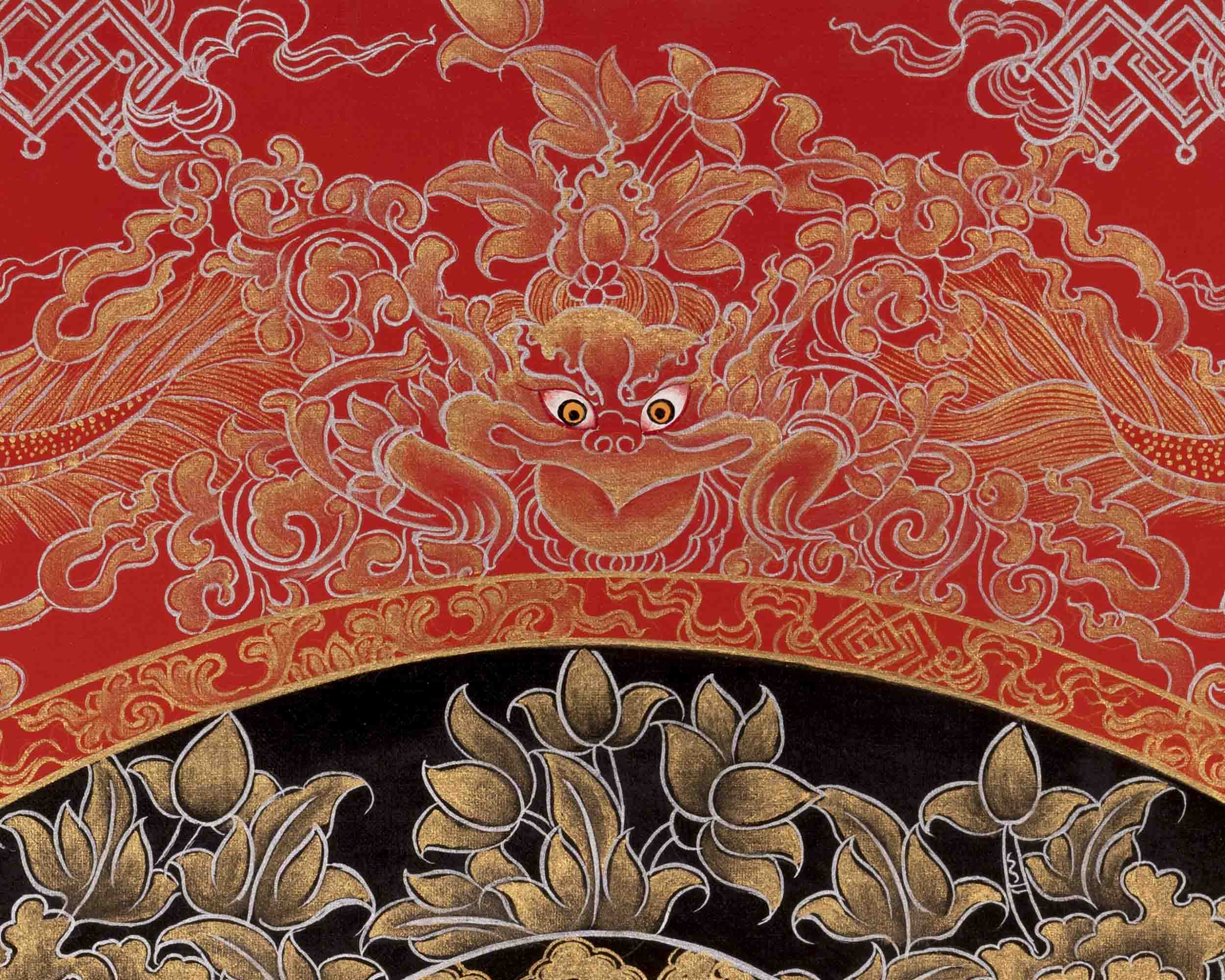 Bodhisattva Chengrezig Thangka | Original Handpainted Art | Traditional Painting
