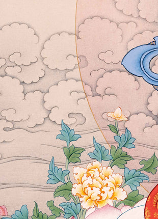 Manjushri Thangka, Traditional Karma Gadri Thangka Art