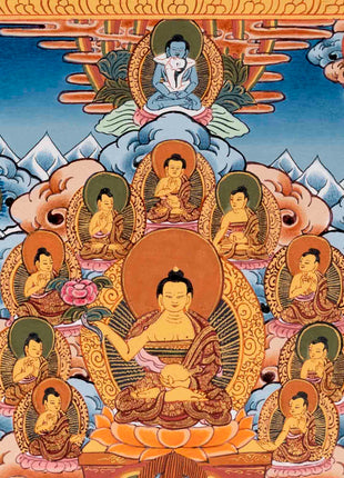 Buddha life Story | Vintage Original Hand-Painted Thangka