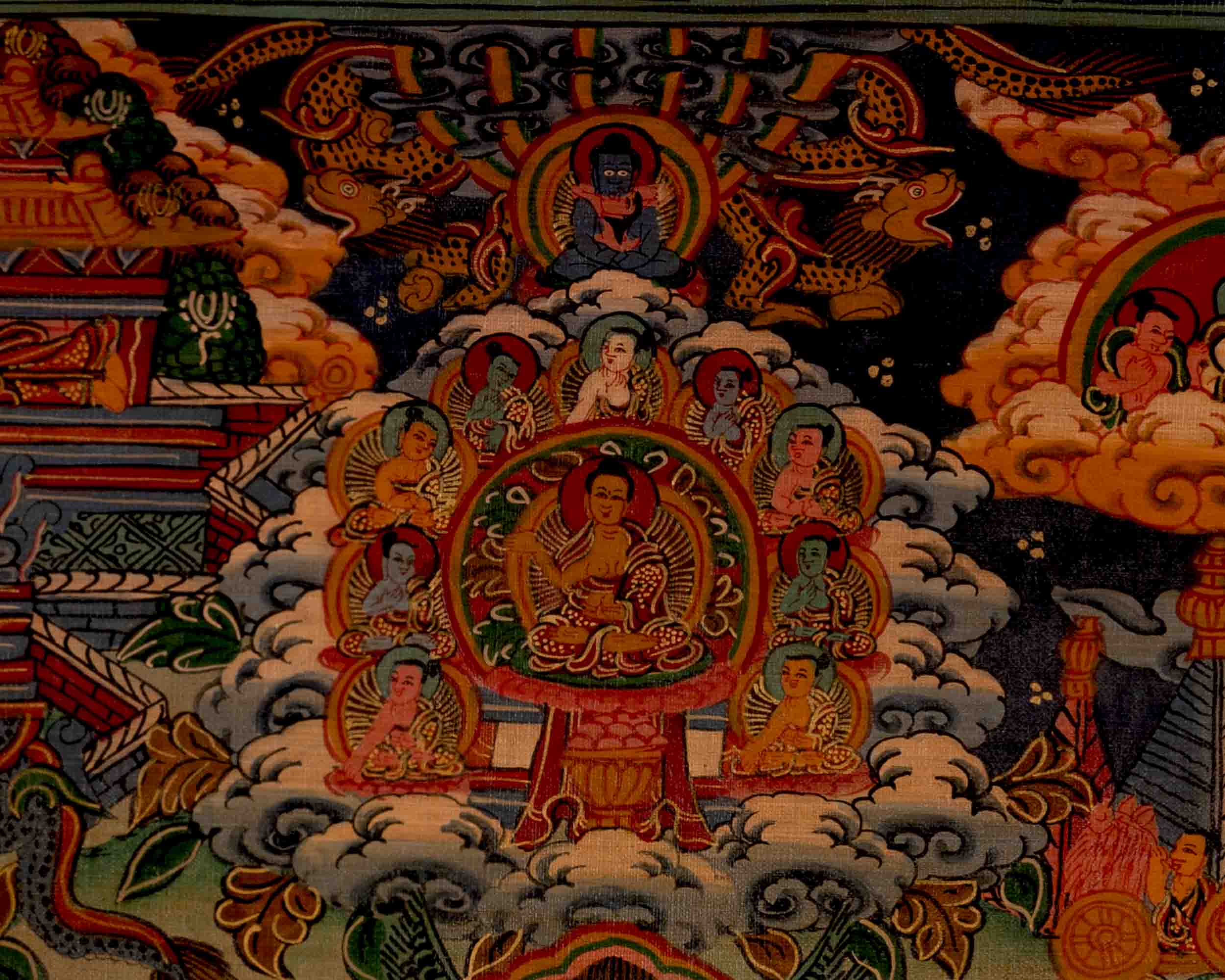 Shakyamuni Budda's Life Story | Oil Varnished Thangka | Wall Decors