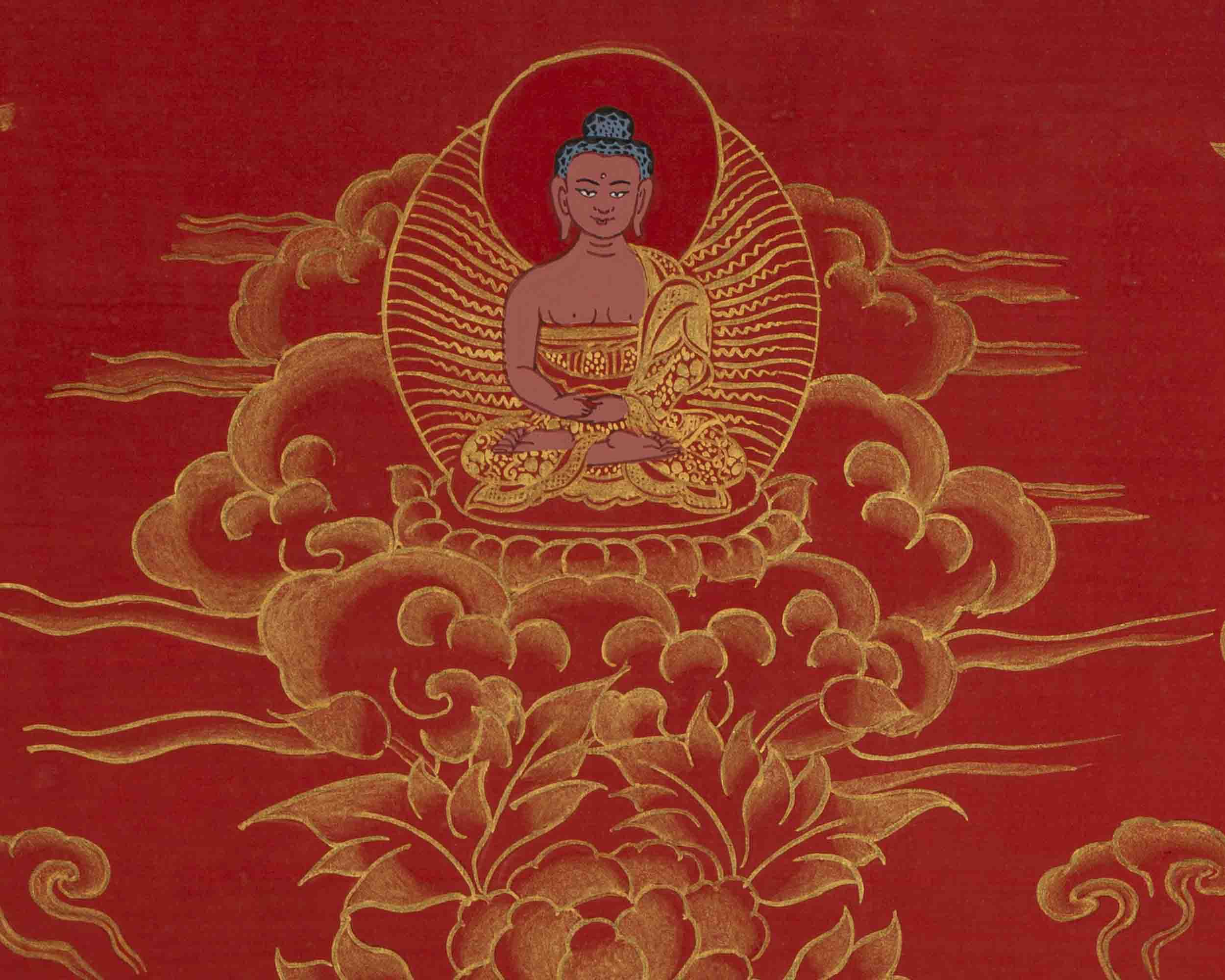 24K Gold Green Tara Thangka | Traditional Tibetan Painting | Wall Decors
