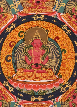 Amitayus Buddha Mandala Thangka | Long Life Granting Deity