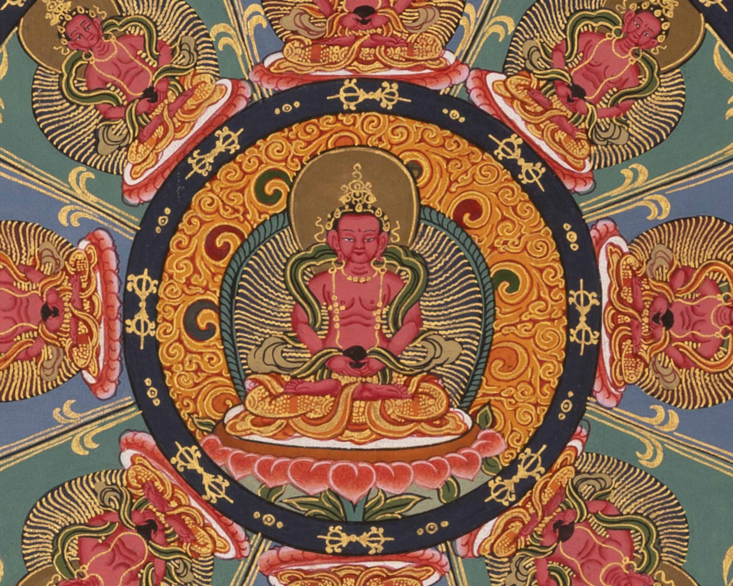 Amitayus Buddha Mandala Thangka | Long Life Granting Deity
