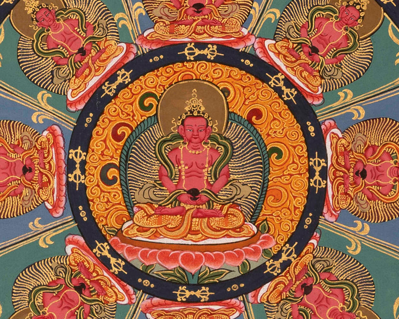 Amitayus Buddha Mandala Thangka | Long Life Granting Deity