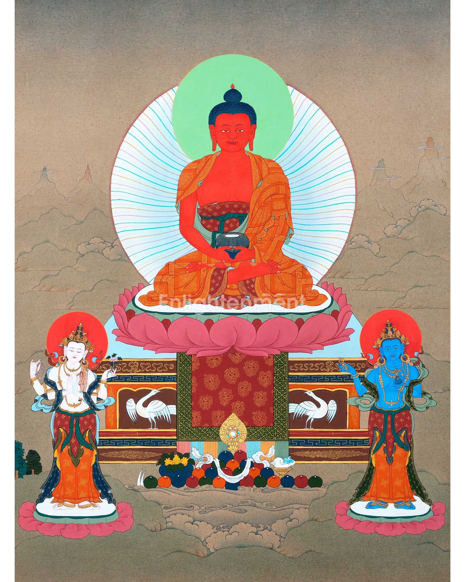 Namo Amitabha Buddha Thangka For Daily Meditation | Traditionally Hand