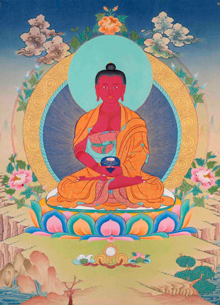 Religious Amitabha Buddha Thangka | Buddhist Art