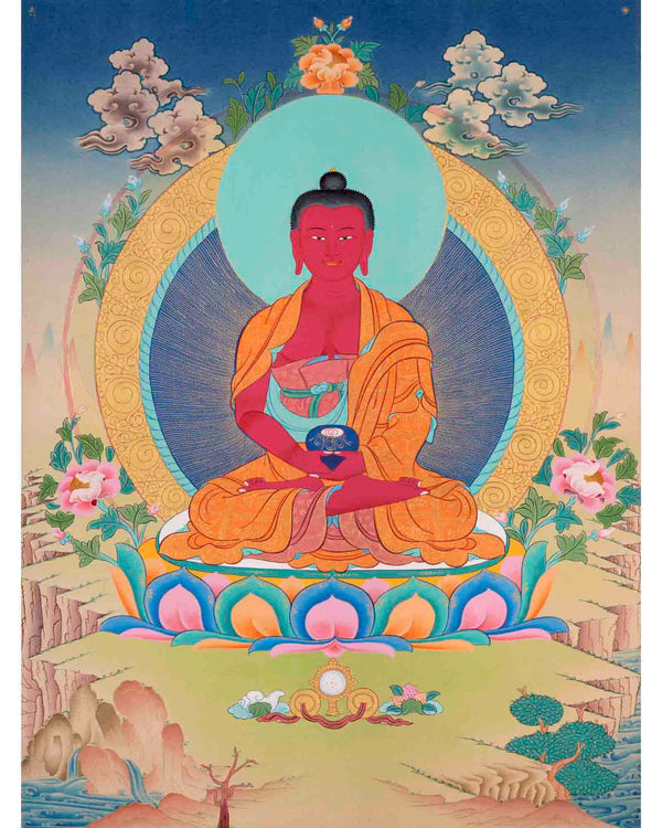 Religious Amitabha Buddha Thangka | Buddhist Art