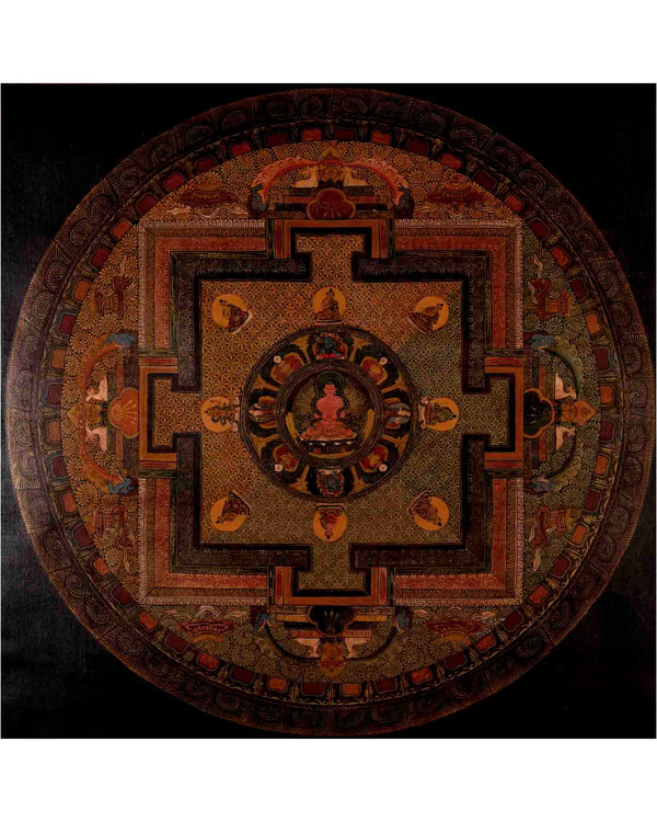 Amitayus Buddha Mandala | Traditional Tibetan Thangka | Wall Decors