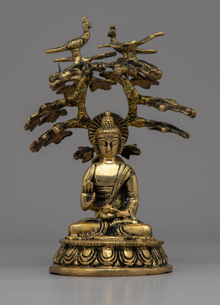 Amoghasiddhi Buddha Under the Bodhi Tree Statue