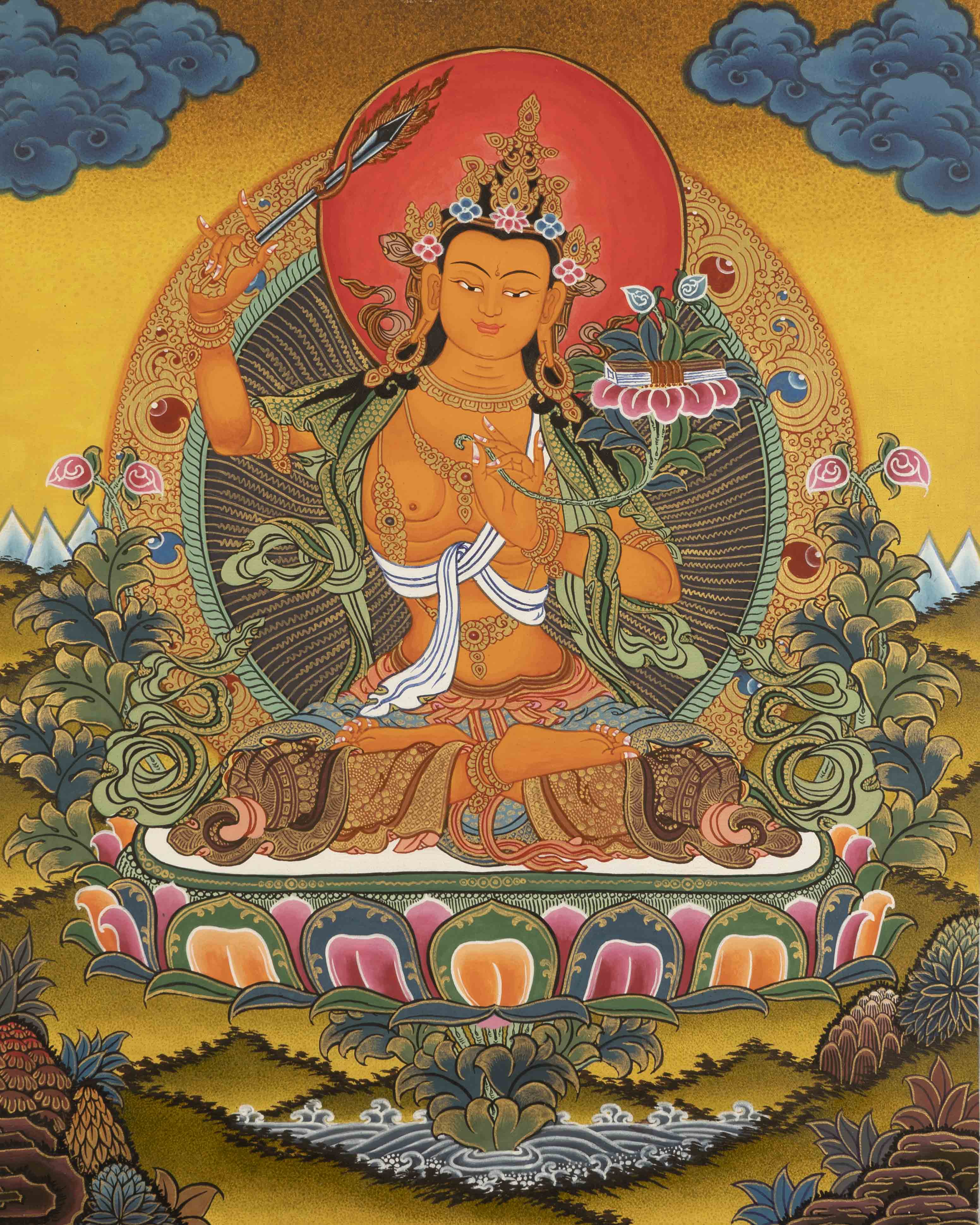 Arya Manjushre Thangka | Vajrayana Buddhism Painting