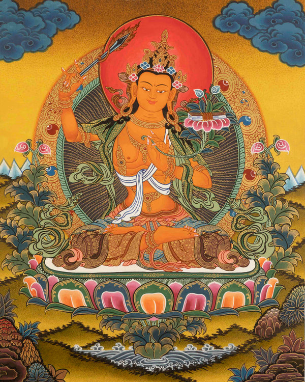 Arya Manjushre Thangka | Vajrayana Buddhism Painting