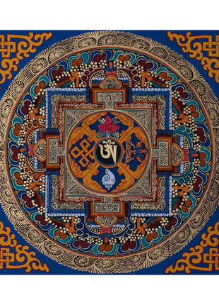 Aum Mandala Thangka | Wall Hanging Yoga Meditation Canvas Art