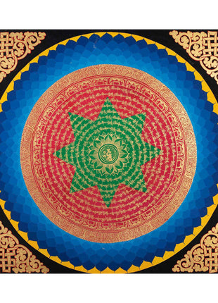 Auspicious Mantra Mandala Thangka | Tibetan Religious Mantra | Wall Decoration