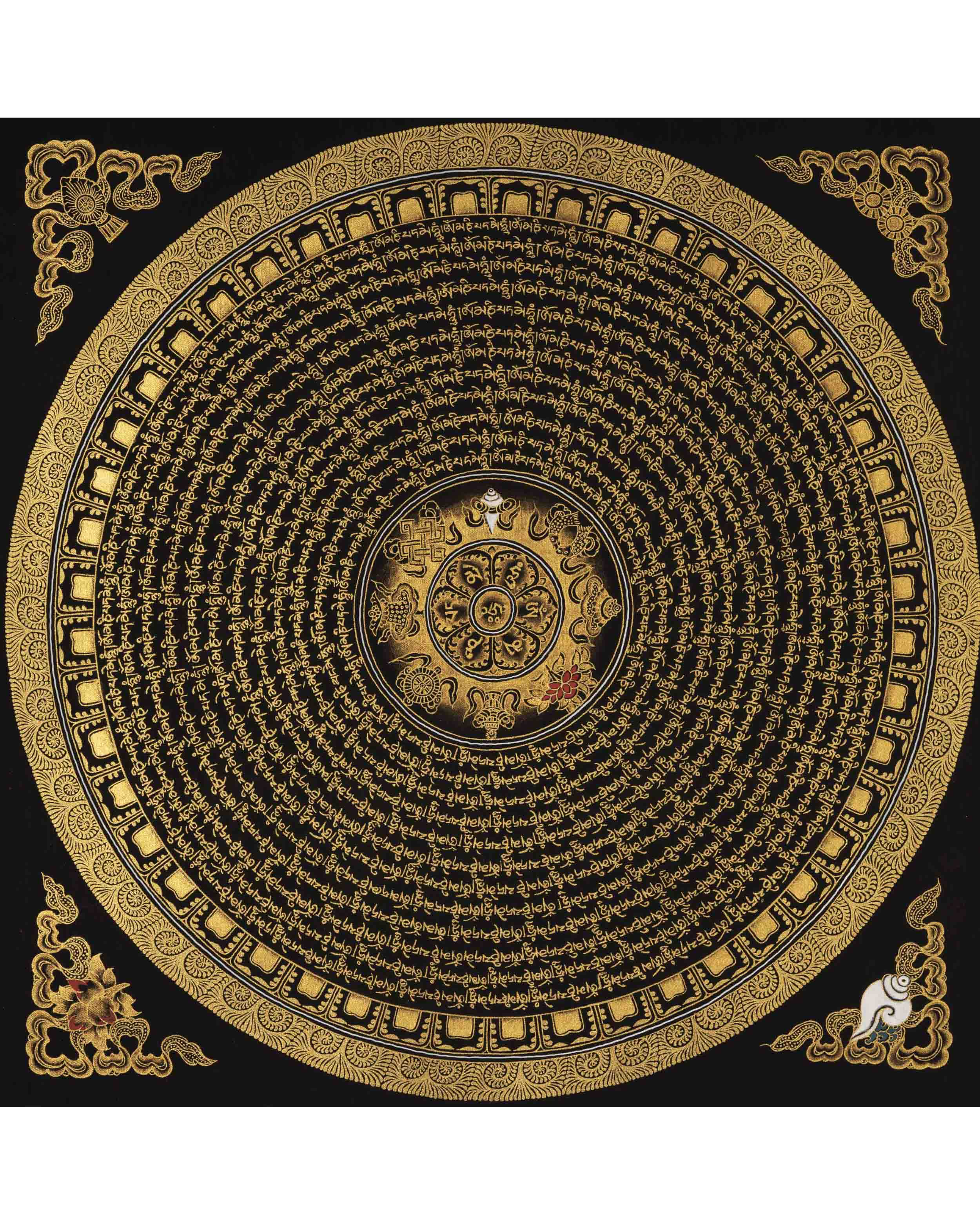 Auspicious Mantra Mandala | Traditional Thangka | Wall Decoration