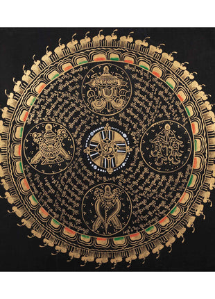 Auspicious Mantra Mandala | Buddhist Handpainted Art | Religious Wall Hanging Decor