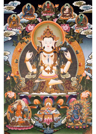 Avalokiteshvara Chengrezig Thangka | Wall Decoration Thangka Painting