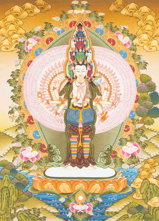 Avalokiteshvara Thangka Art | Religious Painting | Wall Decors