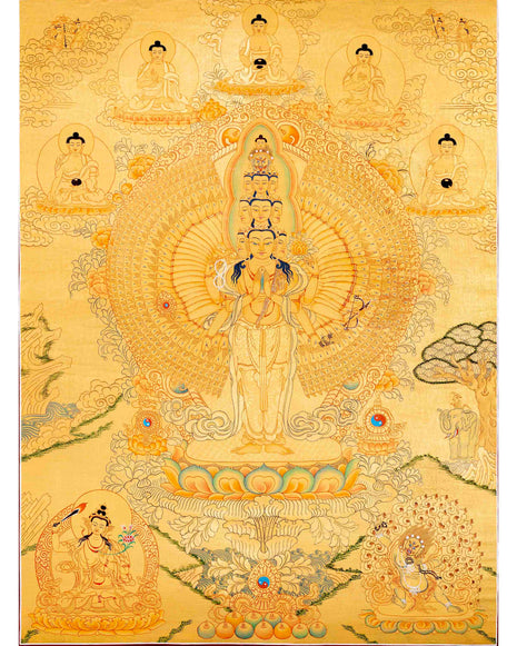 1000 Armed Avalokiteshvara Thangka | Wall Hanging Meditation Art