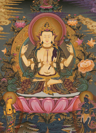 Seto Machindranath Thangka | Avalokitesvara Chengrezig Thangka