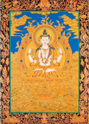 Avalokitesvara Chengrezig Thangka | Bodhisattva of Compassion