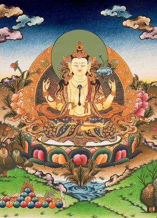 Avalokitesvara Chenresig Thangka | Bodhisattva Of Compassion | Wall Decors