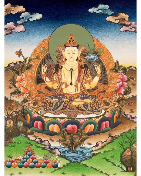 Avalokitesvara Chenresig Thangka | Bodhisattva Of Compassion | Wall Decors