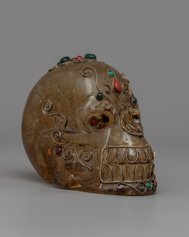 Crystal Skull | Radiant Crystal with Copper and Silver Wiring