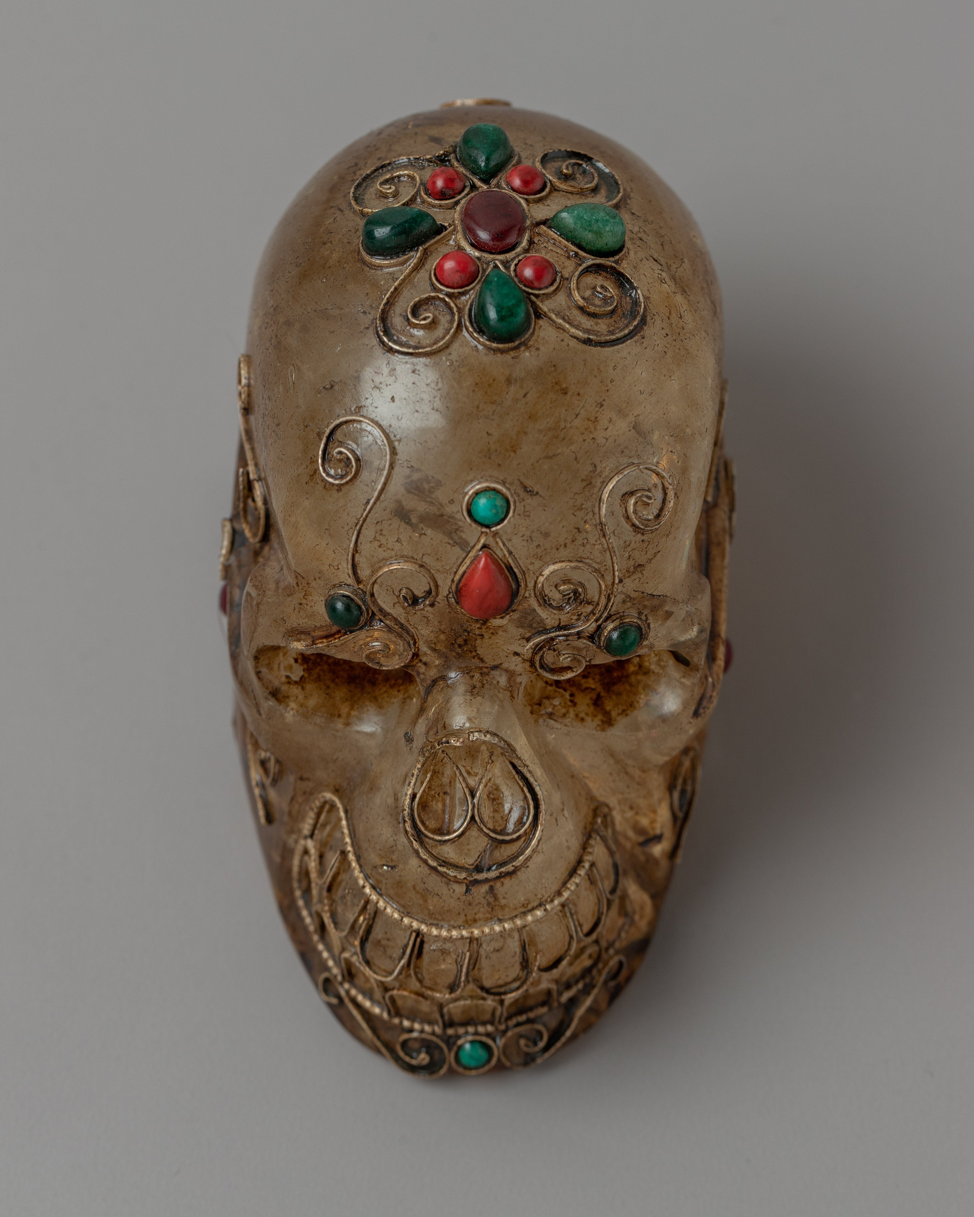 Crystal Skull | Radiant Crystal with Copper and Silver Wiring