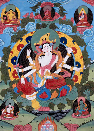 Basundhara Devi Art | Religious Buddhist Thangka | Wall Decors