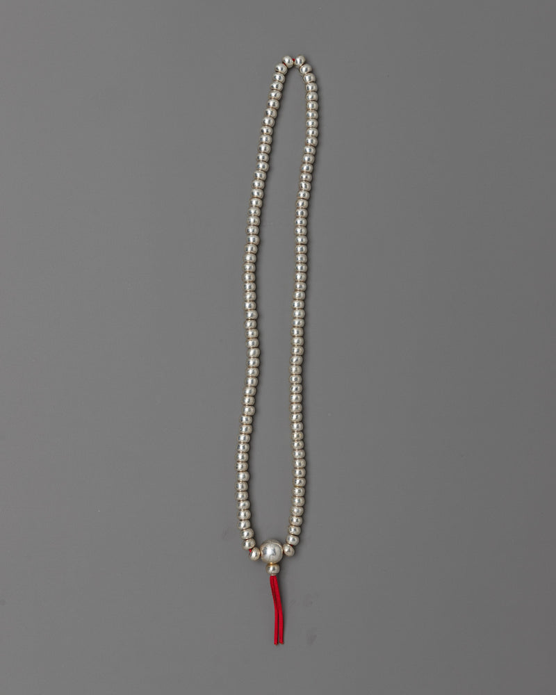 Silver Prayer Beads For Buddhist