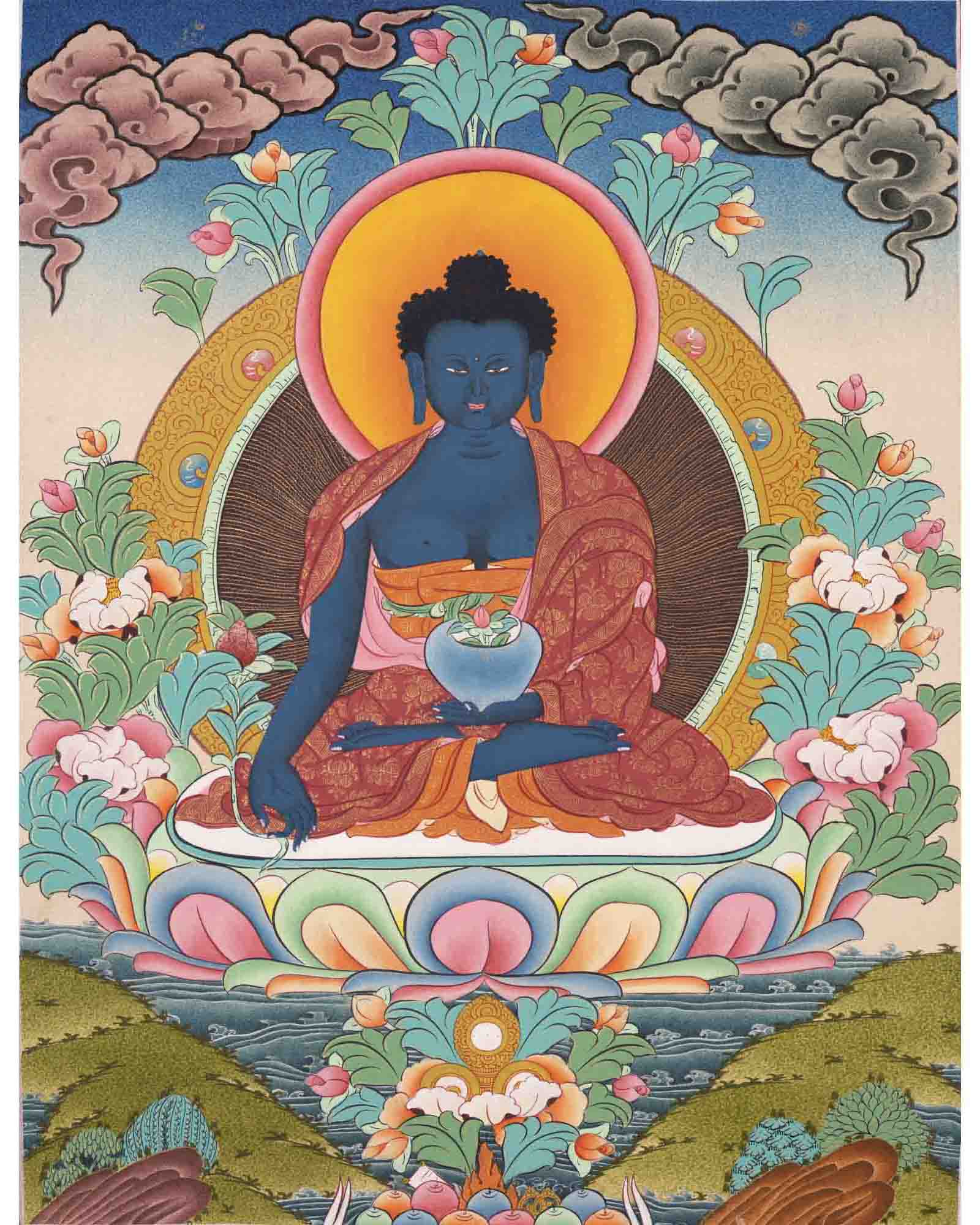 Bhaisajyaguru Thangka | Wall Hanging Medicine Buddha Decoration