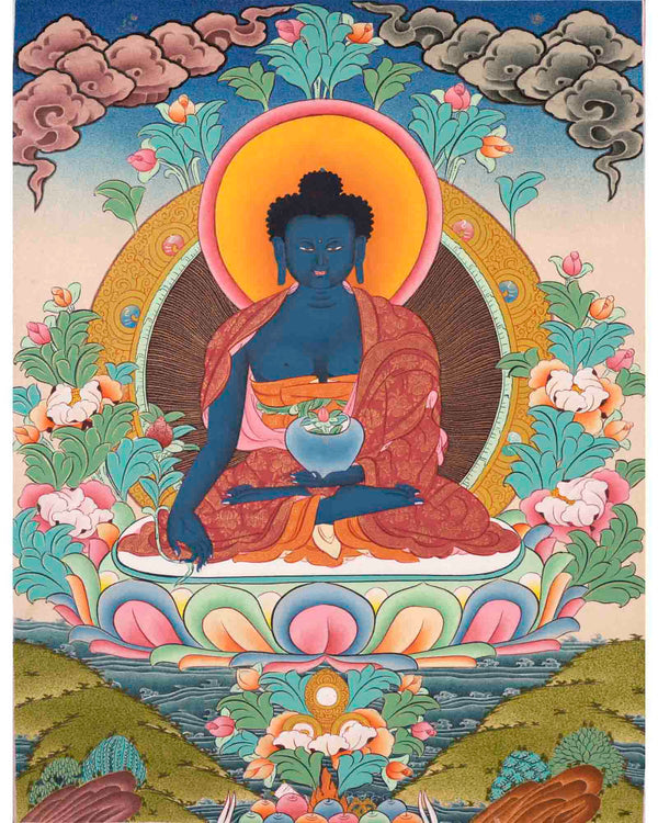 Bhaisajyaguru Thangka | Wall Hanging Medicine Buddha Decoration