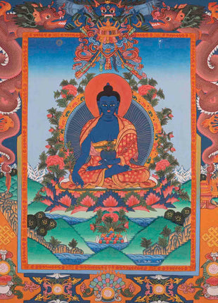 Bhaisajyaguru Thangka | Medicine Buddha | Religious Wall Decors