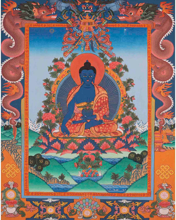 Bhaisajyaguru Thangka | Medicine Buddha | Religious Wall Decors