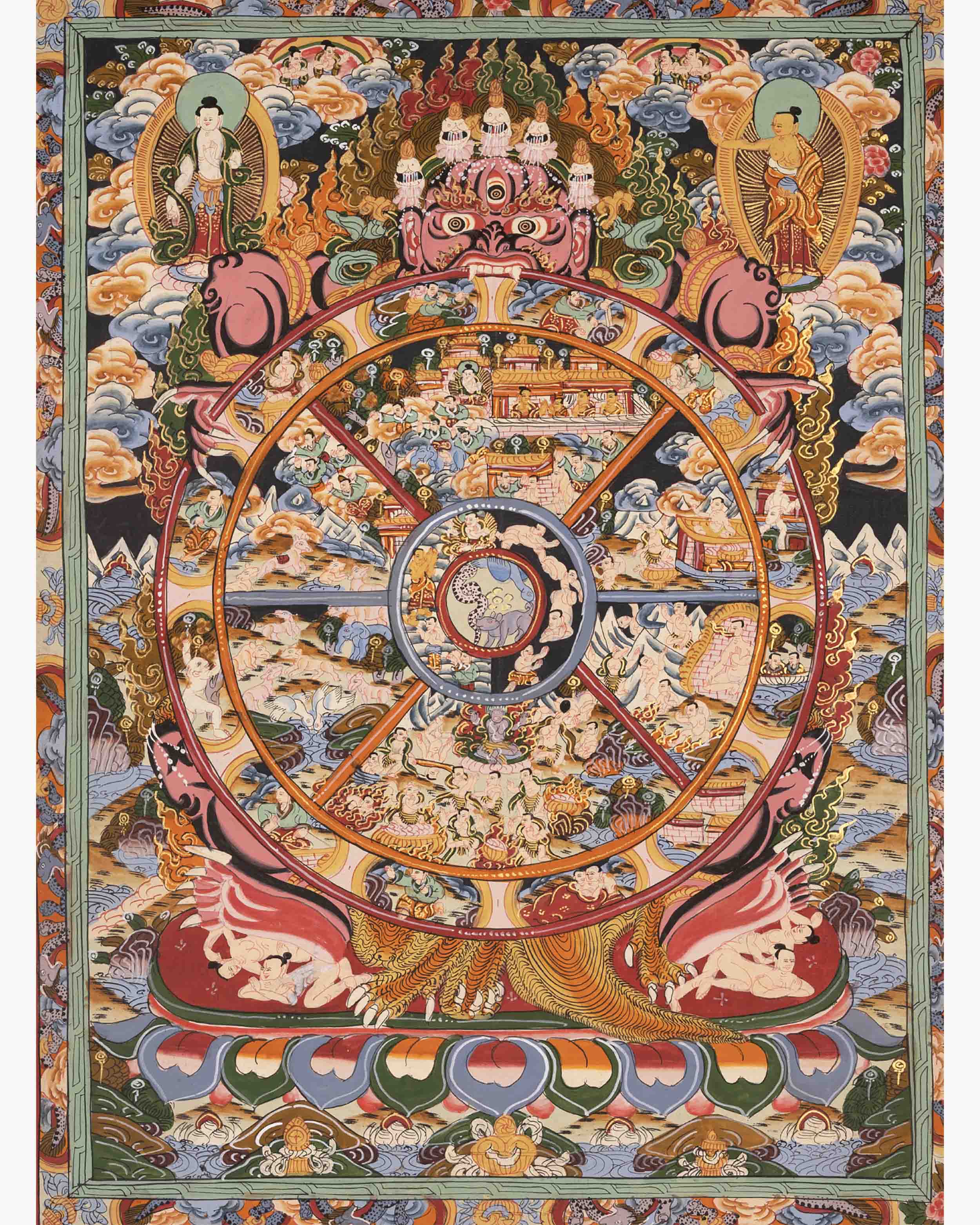 Bhavachakra Thangka | Traditional Tibetan Art | Wall Decors