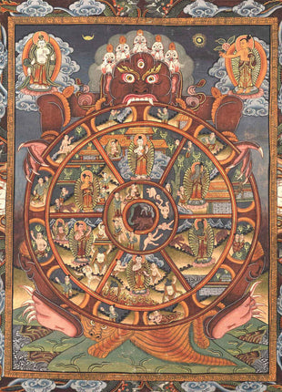 Bhavachakra Original Thangka | Handmade Buddhist Painting