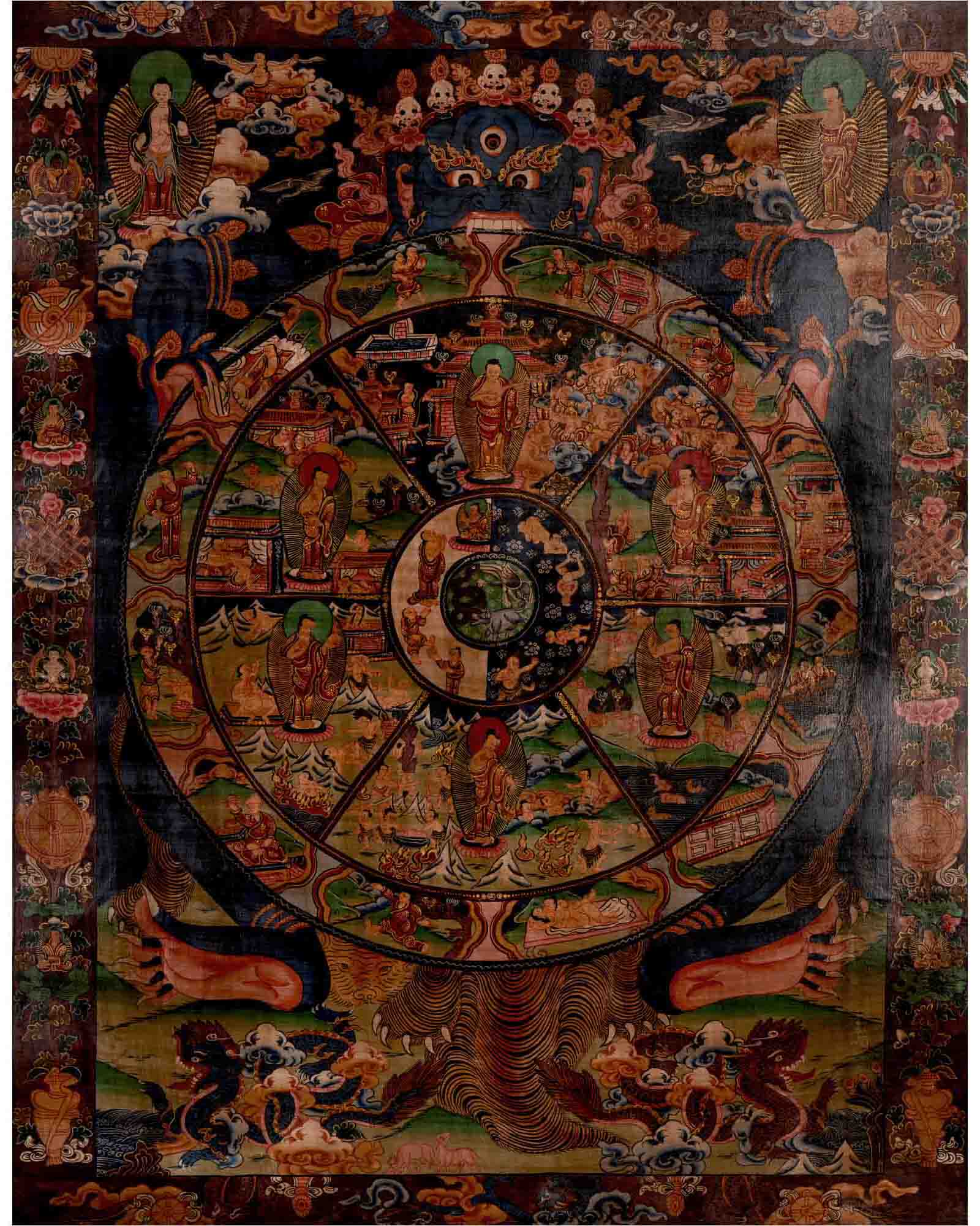 Bhavachakra Thangka | Tibetan Traditional Art | Wall Decors