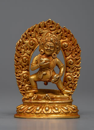24k Gold Plated Black Jambhala Statue