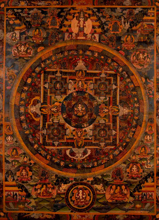 Bodhisattva Mandala Thangka | Traditional Tibetan Artwork | Wall Decors