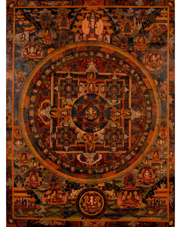 Bodhisattva Mandala Thangka | Traditional Tibetan Artwork | Wall Decors