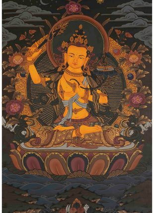 Bodhisattva Manjushree Thangka |  Hand Painted Thangka | Tibetan Art