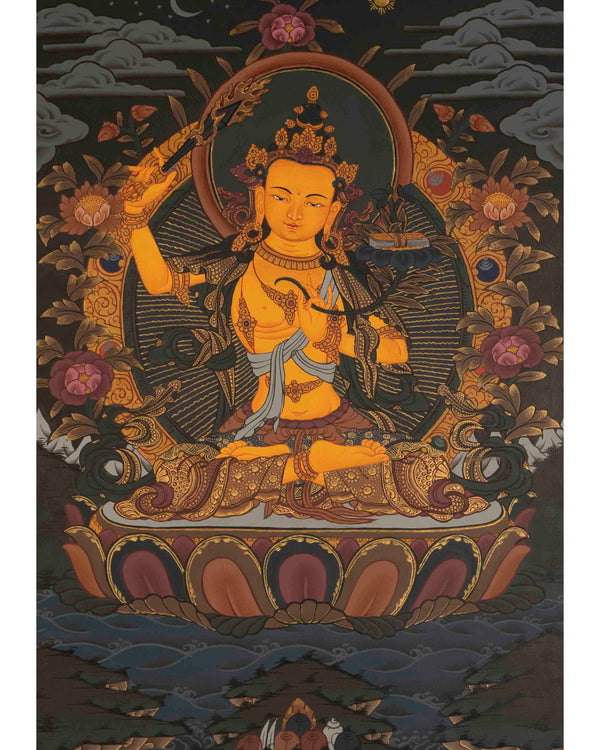 Bodhisattva Manjushree Thangka |  Hand Painted Thangka | Tibetan Art