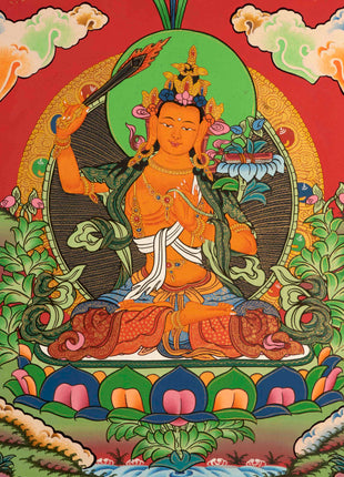 Bodhisattva Manjushree Thangka | Wall Decors
