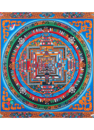 Bordered Kalachakra Mandala  | Buddhist Wall Hanging