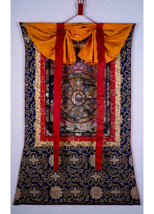 Brocade Mounted Wheel Of Life | Traditional Artwork | Wall Decors