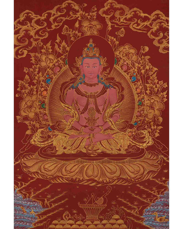 Buddha Amitayus Thangka | 24k Gold High Quality Art | Religious Painting