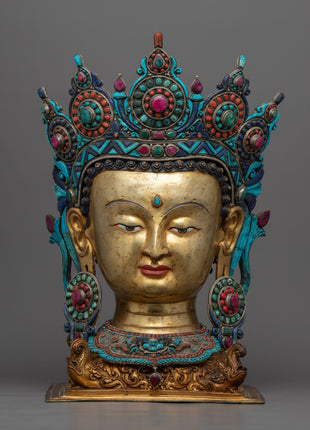Golden Buddha Head Statue