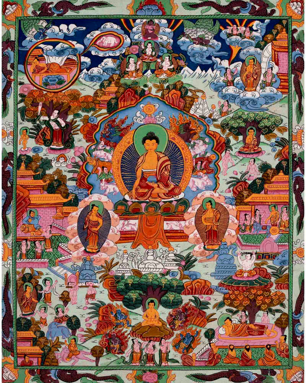 Buddha Life Story Thangka | Religious Buddhist Art | Wall Decors