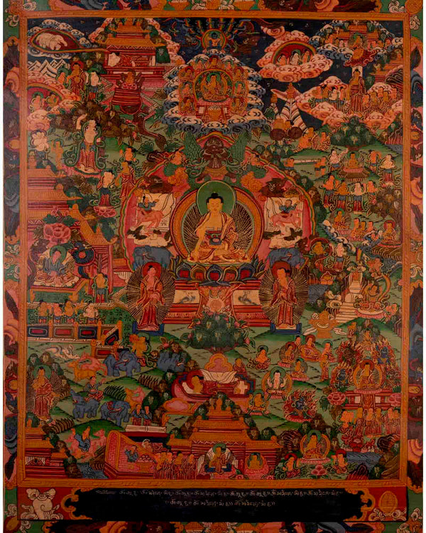 Life Story Of Buddha | Oil Varnished Thangka | Wall Decors